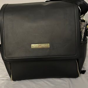 Boxy backpack leatherette diaper bag